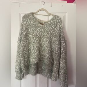 Large Mint green and white sweater.